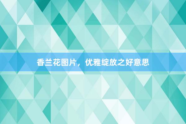 香兰花图片，优雅绽放之好意思